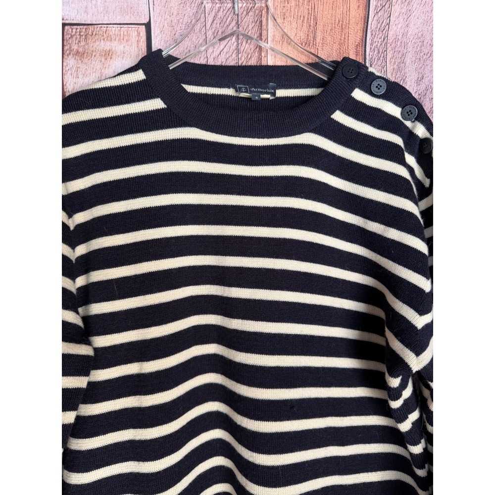 Armor-Lux Breton Striped Wool Sweater Coastal Nautical French Size 5 US XXL - Picture 3 of 11